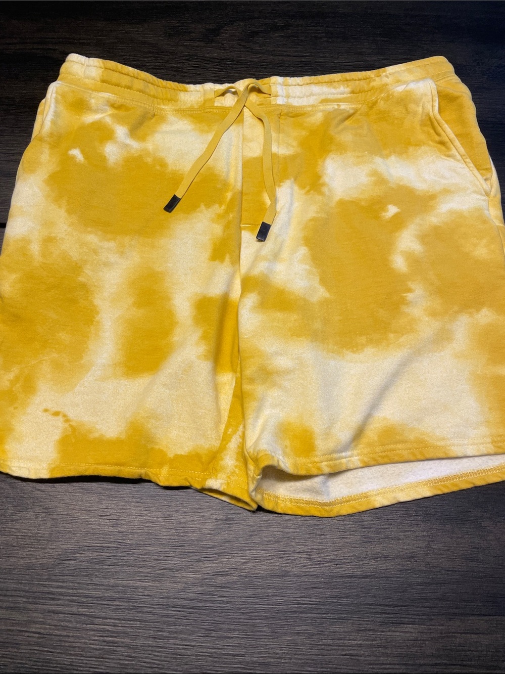Stance Yellow & White Tie-Dye Athletic Drawstring Shorts